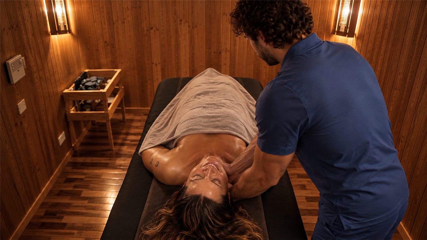 Massaggio nella sala biosauna